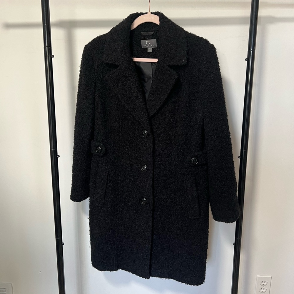 Black Boucle Peacoat